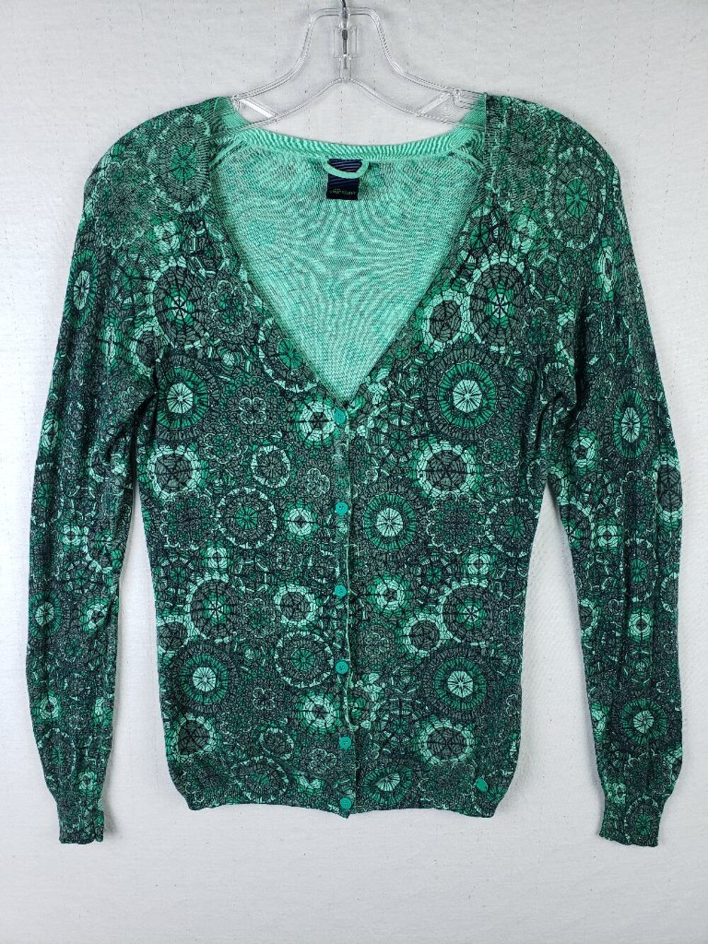 SKFK Skunkfunk Cardigan Abstract Print Art-to-Wear Fitted Style Size S/M